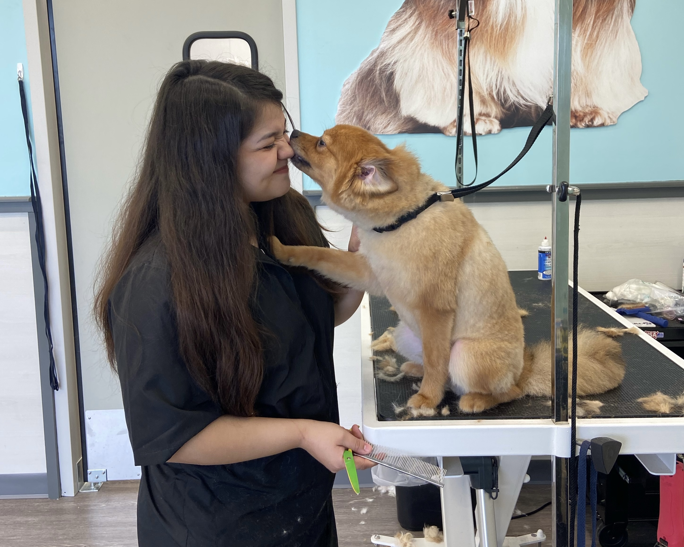 Devanne with a pomeranian